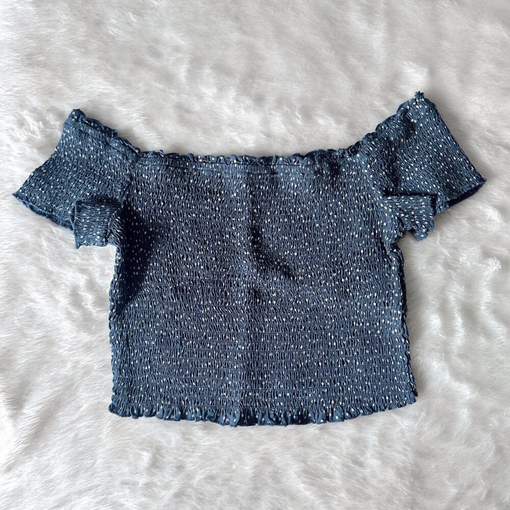 A&F Smocked Off-the-Shoulder Crop Top